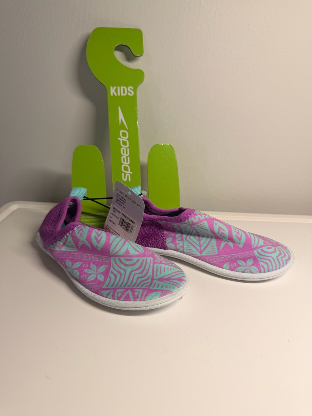 Speedo Kids Splash & Sun Booties Swim Water Shoes Slip On M Neon Violet NWT